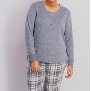 Jaclyn Intimates Women's Long Sleeve Top and Jogger Pants Pajama Set - XL